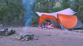 Hot Girl Sucked a Fat Dick in Nature. Сhill, Blowjob, Bonfire