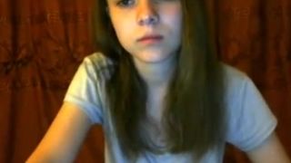 Teen flashes her huge tits on webcam