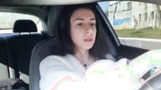 GroaningJute Public Boobs Show In car