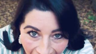 Outdoor public facial busty Milf