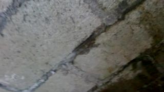 espiando a la becina por un agujero