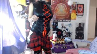 leather babe teases