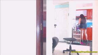 Live Cam from Latina Maid at Job NEW Latex Pants